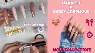 NEW GABBY ANGELIQUE X MAKARTT COLLAB | HOLIDAY COLLECTION | GEL LINERS | HOLIDAY NAIL ART | LINE ART