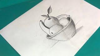 How to draw a still life drawing by graphic pencil tutorial easy