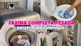 CANSEI FAXINA COMPLETA NA CASA TODA! | estava um nojo  | +8 horas faxinando, organização…