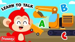 Construction Vehicles, Cars, Shapes & Animals For Kids   ️  | Monkey Junior Play & Learn