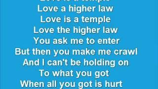 U2 - One with lyrics