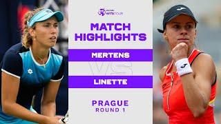 Elise Mertens vs. Magda Linette | 2022 Prague Round 1 | WTA Match Highlights