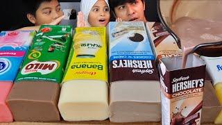 3 BAHAN JE! RESEPI SUSU PUDING KOTAK VIRAL HERSHEY'S, BANANA BINGGRAE, MILO (mukbang Malaysia)