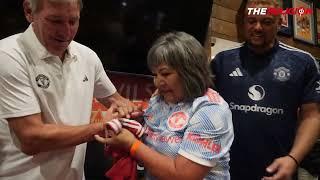 Bryan Robson, Wes Brown & new flag at Red Devils of San Diego