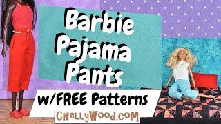 Free Doll Clothes Patterns: Sew a Pair of Pajama Pants to Fit Barbie and Other 11 Inch Fashion Dolls