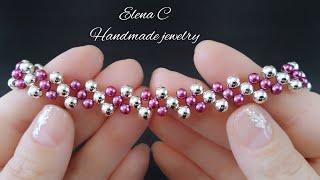 Simple Bead Bracelet for beginners Tutorial Простой Браслет из бусин своими руками Мастер Класс #diy