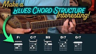 Ideas for making a blues chord structure sound more interesting. Guitar Lesson - EP588