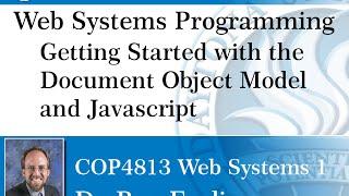 Web Systems Programming - Getting started with Document Object Model and JavaScript