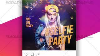 Selfie Party - Animated Flyer PSD Template for Instagram