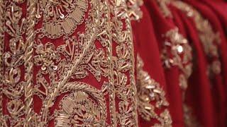 ARNG-3867 “The Carmine Red” Premium Handcrafted Saree||Pure Crepe Fabric||Zardozi||Crystals