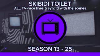 SKIBIDI TOILET | ALL TV-race lines & sync'd with the scenes  (SEASON 13 to 25)