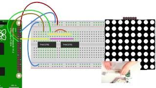 Sunfounder Kit Turorial for Raspberry Pi - Driving Dot-Matrix by 74HC595