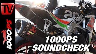 1000PS Soundcheck - Aprilia RSV4 RF 2017 - Standard Exhaust vs Akrapovic - Drive by