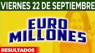 Resultado del sorteo Euromillones del Viernes 22 de Septiembre del 2023. 