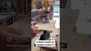 Router on another router!! #woodworking #router #timestwo #shorts