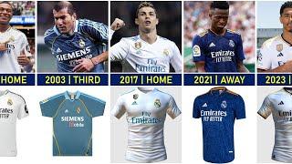 HALA MADRID! Evolution REAL MADRID Jersey Home, Away, Third 2000-2024