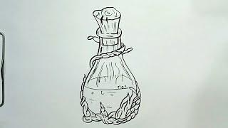 How to Draw BOTTLE WITH MAGIC POTION