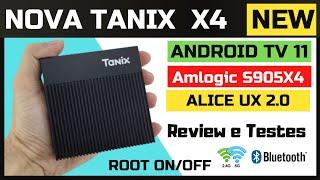 NOVA TANIX X4 S905X4 ANDROID TV 11 - Review Testes e Unboxing - PT BR