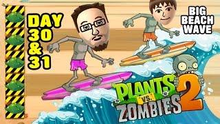 Lets Play PVZ 2: Big Wave Beach Day 30 & 31: Endangered Guacodiles