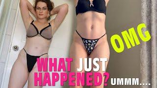 What Just Happened? Cant believe that! Lingerie Try on Haul with micro thong gone wrong, or right?