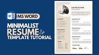 Minimalist Resume Template Tutorial Ms Word