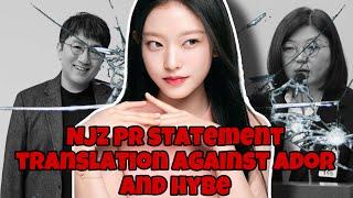 NewJeans PR Team Statement Against HYBE & Ador Full English Translation