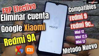 FRP Eliminar cuenta Google en Xiaomi redmi 9a redmi 9 redmi 9c metodo efectivo con MIUI 12 12.5