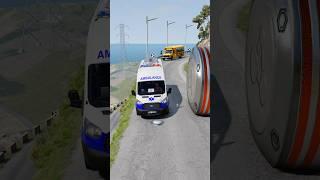 Cars & School Bus vs Giant Pit Bollards Crash #4 - BeamNG.Drive