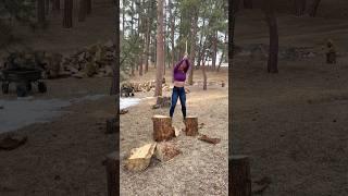 No wind. Perfect day for chopping. #outdoors #forest #woodchopping #splittingwood #axe #logsplitter