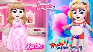 My talking Angela 2 | Pregnant Barbie VS Pregnant Harley Quinn | new update  | cosplay 