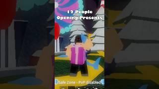 12 People Opened presents and showcased them... In Roblox Blox Fruits