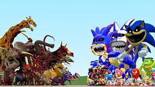 All New Zoochosis Monsters Vs All Sonic Family In Garry's Mod