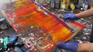 I Attempted a 12 Layer Gerhard Richter Style Scraped Abstract Painting