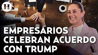 Empresarios regresan a Palacio Nacional, están satisfechos tras llamada de Sheinbaum con Trump