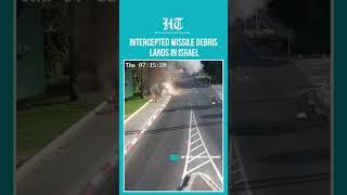 Iran Attacks Israel: Video Captures Missile Fragment Falling in Israel After Mid-Air Interception