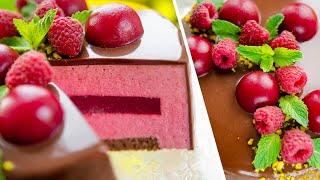 МУССОВЫЙ МАЛИНОВЫЙ ТОРТ с шоколадом | шоколадно ягодный десерт | Chocolate Raspberry Mousse Cake