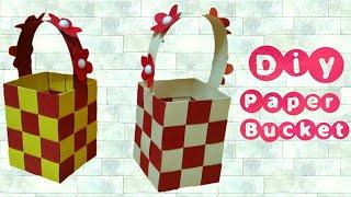 Diy: How to make origami paper bucket/ basket easily: full Tutorial gift art #origami