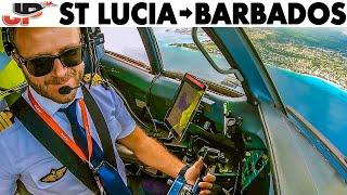 St Lucia to Barbados Full Flight in Cockpit ATR42-500 + Regional Pilotlife