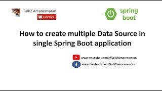 How to create Multiple Data Source in single Spring Boot application