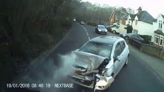 Hgv lorry accident crash head on with car dash cam as seen on car crash britain itv