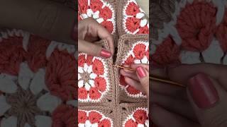 Como fazer emenda de squares de croche de forma facil/ União de quadradinhos de croche/ Easy crochet