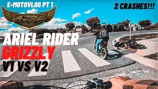 ARIEL RIDER GRIZZLY V1 Vs. V2 + CRASHES!!! | Comparison and Race | Pt 1