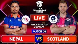 Nepal vs Scotland Cricket Live Scores & Commentary | Nep vs Sco Tri Series 6th Match | Cricfoot
