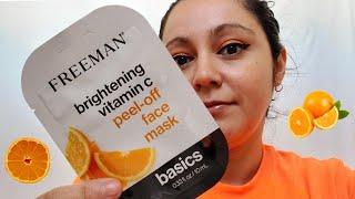 Freeman brightening vitamin C peel-off face mask from Dollar tree  #review