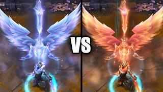 Ashen Guardian Shen vs Emberwork Mythic Chroma Skins Comparison (League of Legends)