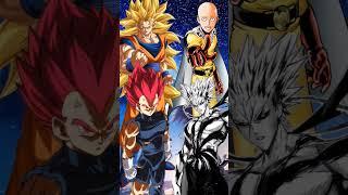 Goku & Vegeta Vs Saitama & Garou Who Is Strongest #shorts #goku #vegeta #saitama #garou