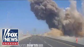 DRAMATIC new video shows missile striking Israeli roadside