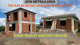 TEK KAT 84 m2 MÜSTAKİL EV KABA İNŞAAT MALİYETİ