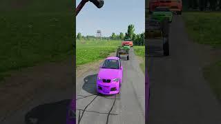 Colorful Small to Big Cars vs Hammer | BeamNG.drive!