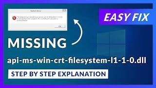 api-ms-win-crt-filesystem-l1-1-0.dll Missing Error | How to Fix | 2 Fixes | 2021